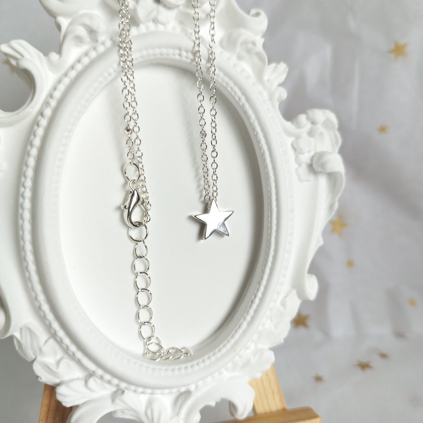 Winkiblinki Star Pendant Necklace * Premium Silver plating * Simple star jewelry