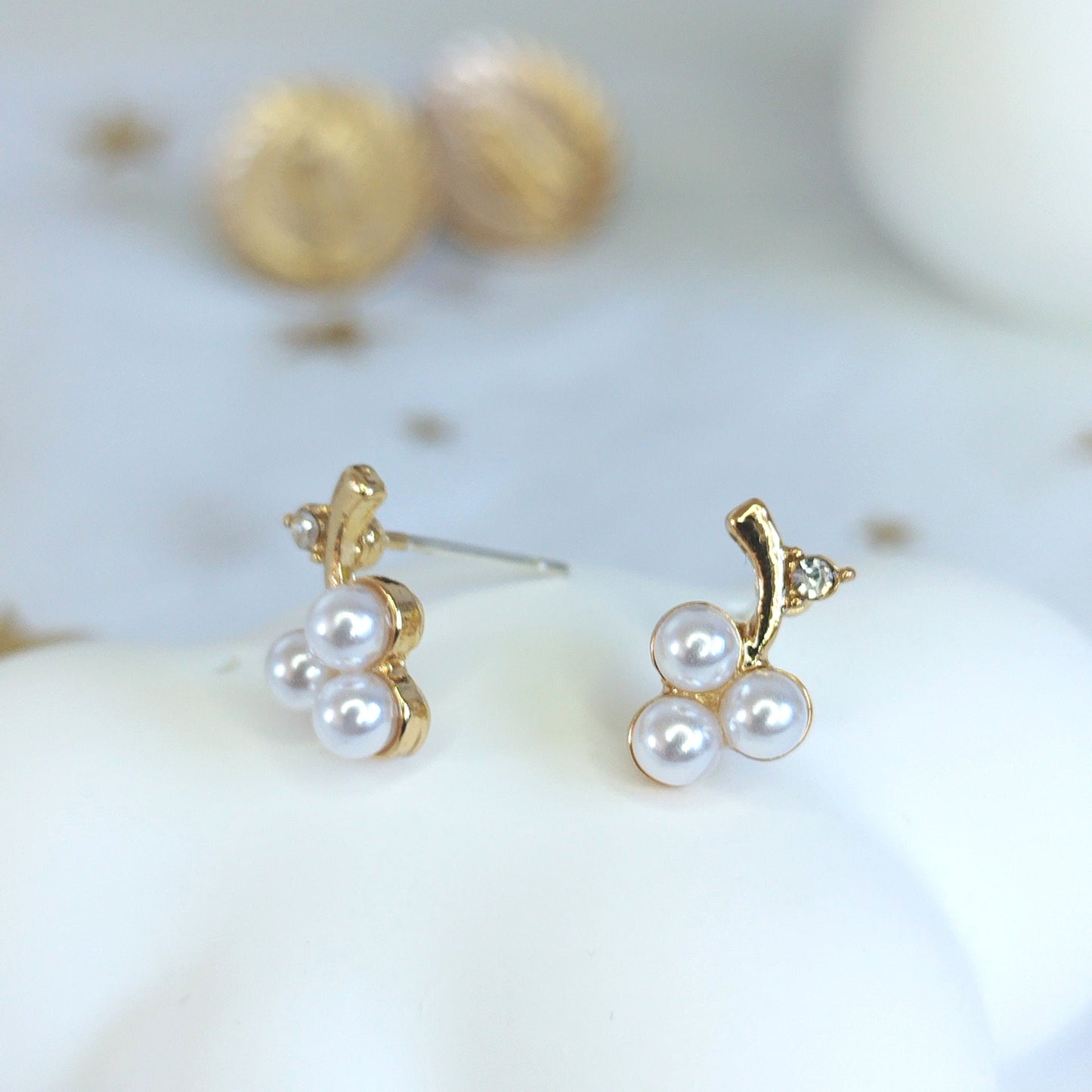 Pearl stud Earrings * Grape pearls * Silver 925 earrings * Gift for her