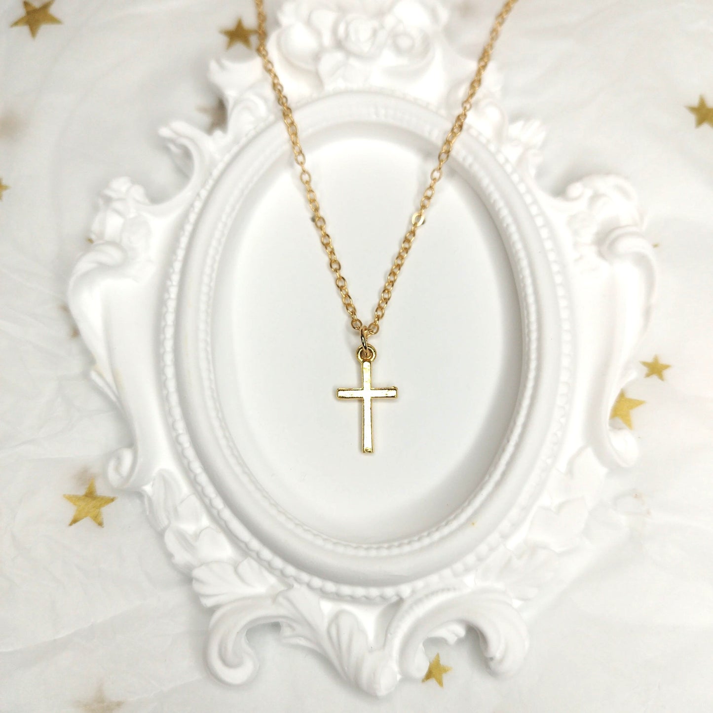 Cross Pendant Necklace * Premium Gold/Silver plating * Tiny simple cross jewelry